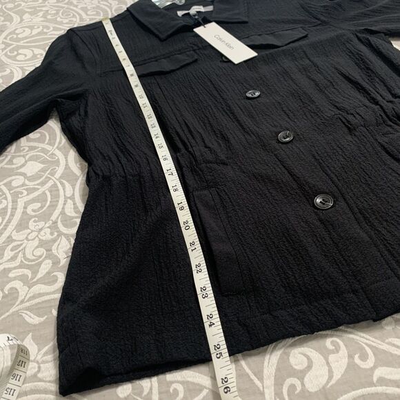 Calvin Klein Jacket Women Medium Black Button Closure Elastic Waist Comfy NWT - Picture 9 of 10